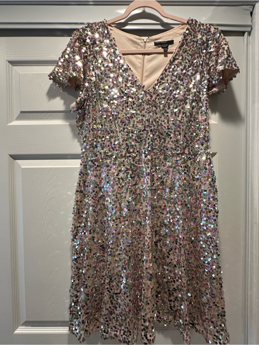 Maggy London Blush Satin A-line Dress
